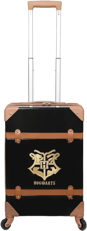 Bioworld Harry Potter Golden Hogwarts Crest Adult 20" Black Rolling Luggage