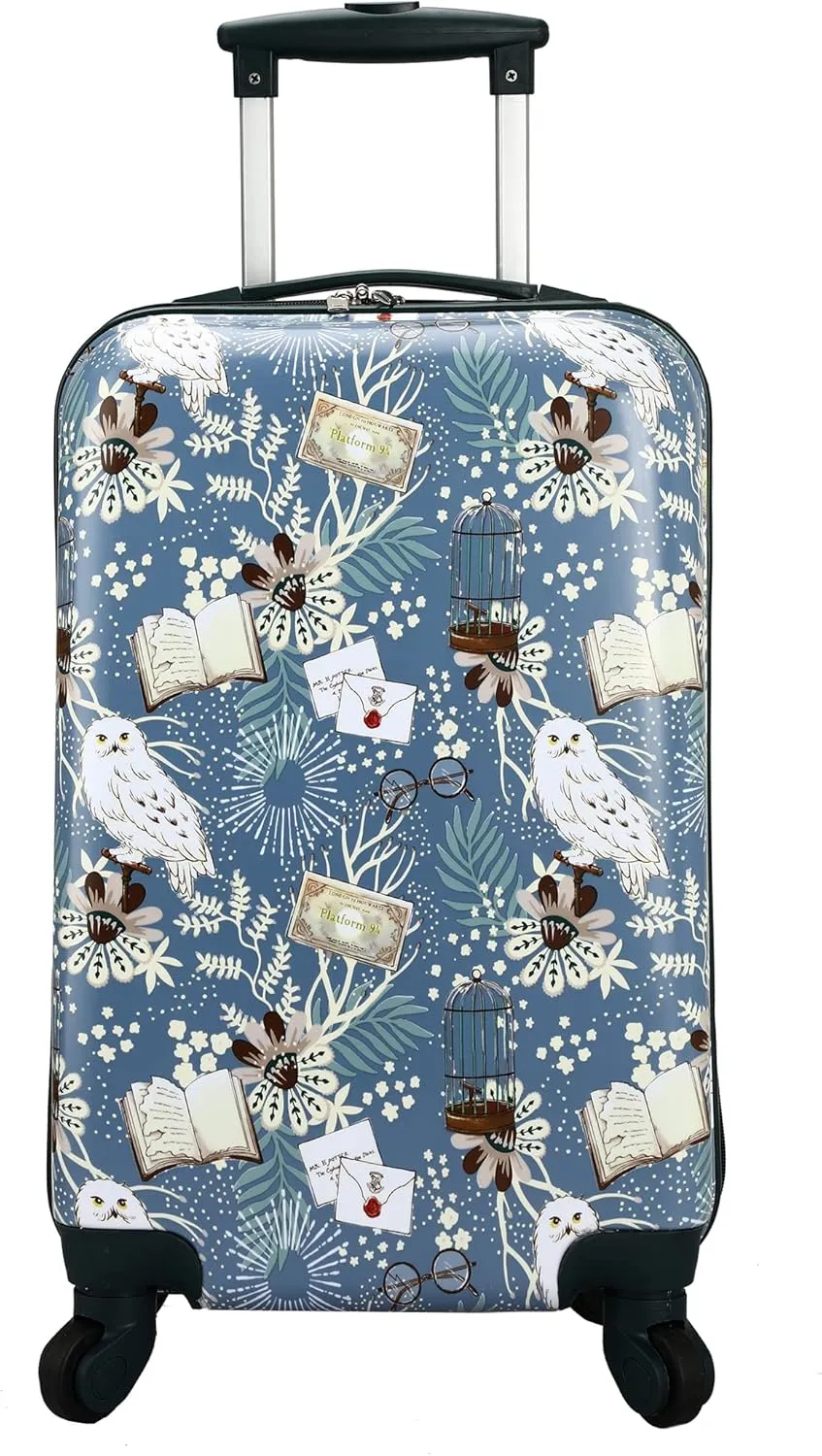 Bioworld Harry Potter Hedwig 20 Inch Blue Carry-on Luggage with rolling wheels