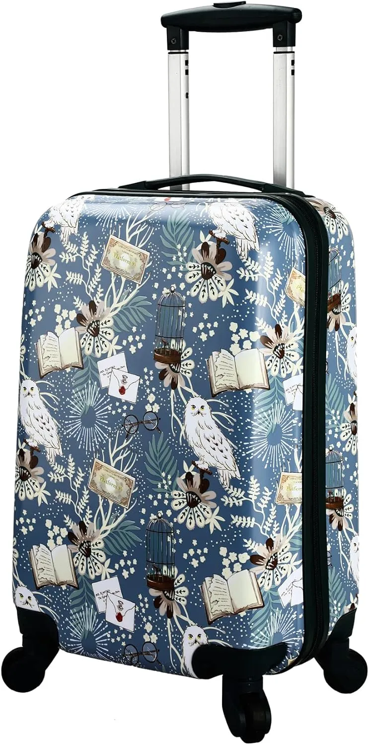Bioworld Harry Potter Hedwig 20 Inch Blue Carry-on Luggage with rolling wheels