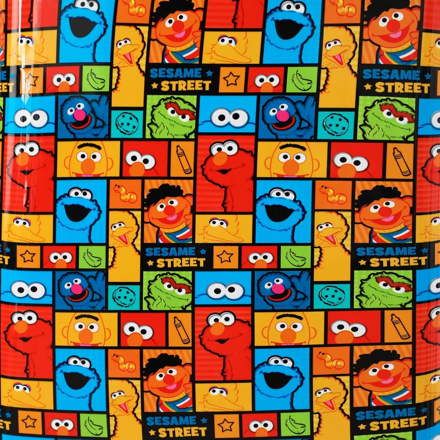 Bioworld Sesame Street All-Over Print Character Panels 20" Carry-On Luggage
