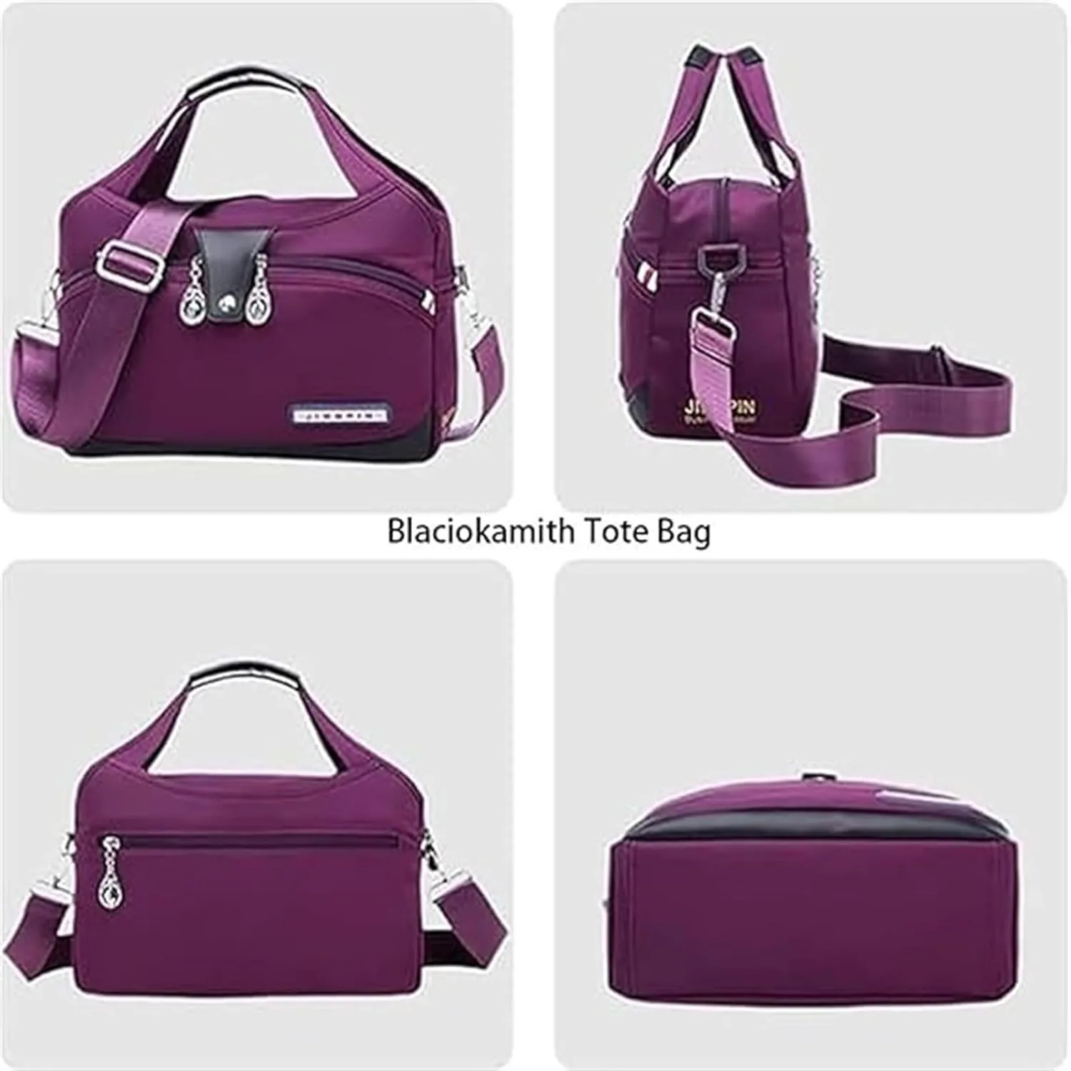 Blaciokamith Tote Bag, Blaciokamith Soft Side Lightweight Underseat Tote Bag, Large Capacity Crossbody Messenger Bags