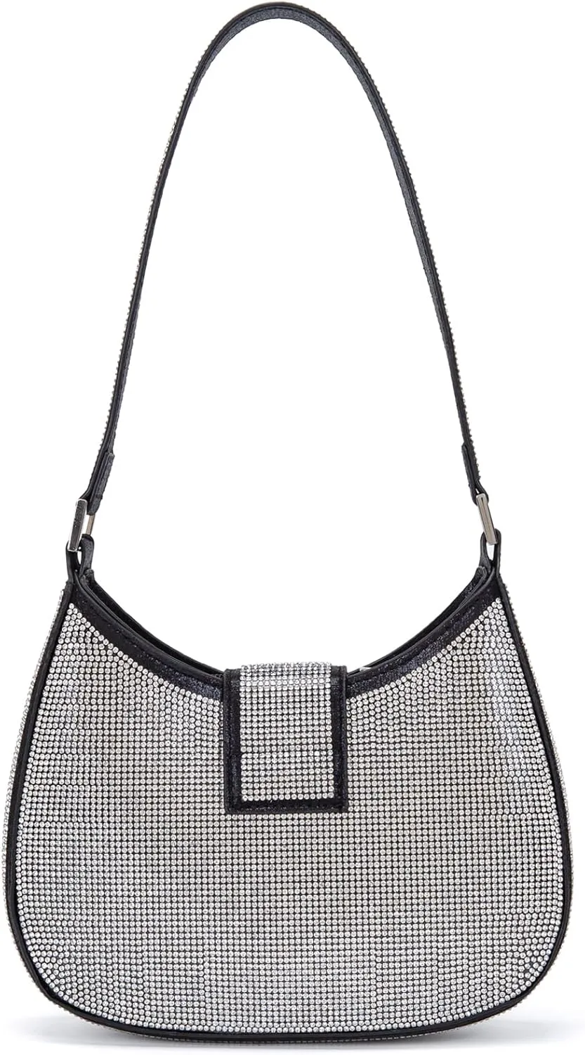 Bling Bling Rhinestone Crystals Evening Clutch Handbags for Women Sparkling Wedding Prom Party Club Purses (black)