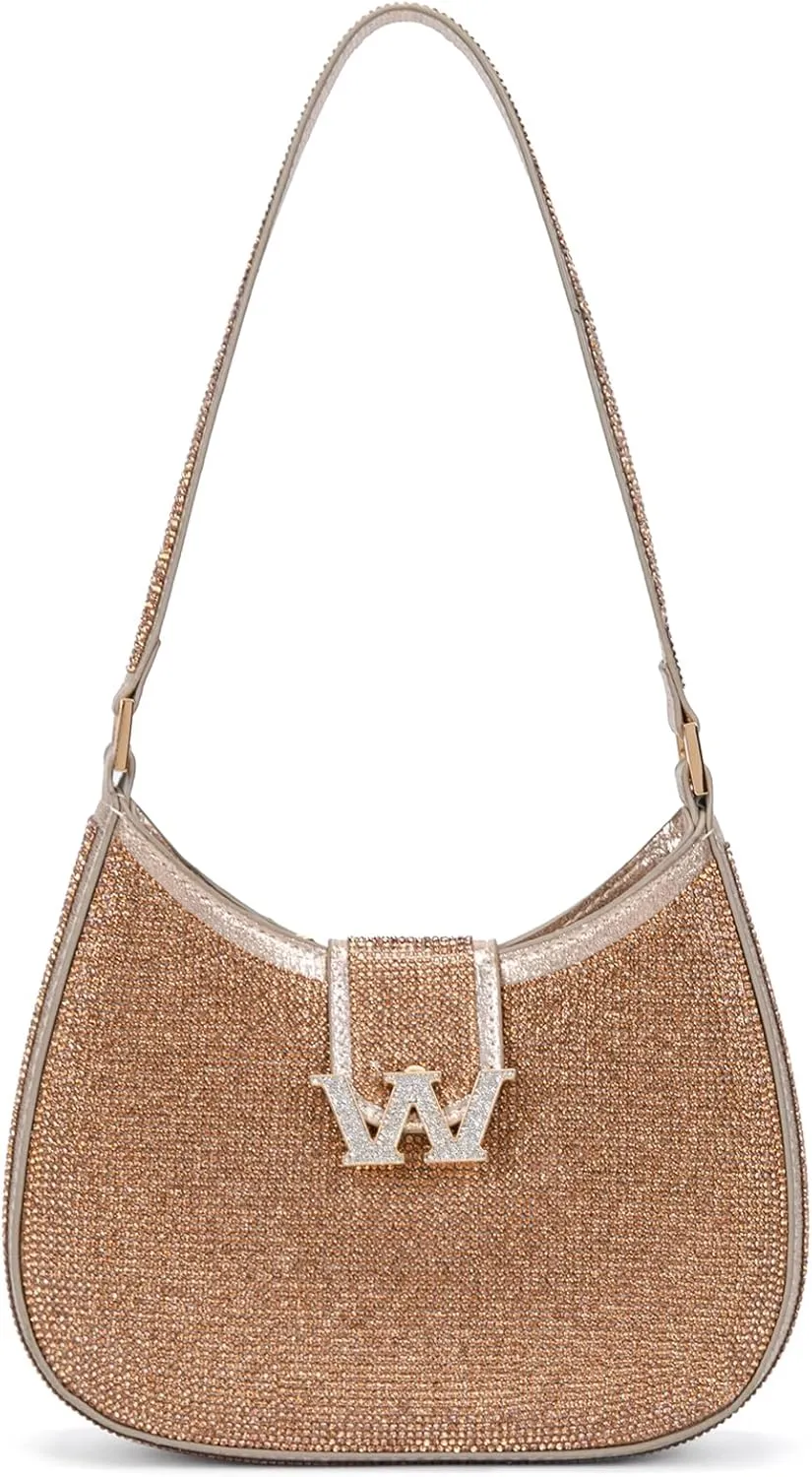 Bling Bling Rhinestone Crystals Evening Clutch Handbags for Women Sparkling Wedding Prom Party Club Purses (gold)