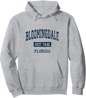 Bloomingdale Florida FL Vintage Sports Established Navy Desi Pullover Hoodie