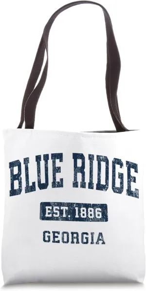 Blue Ridge Georgia GA Vintage Sports Established Navy Design Tote Bag