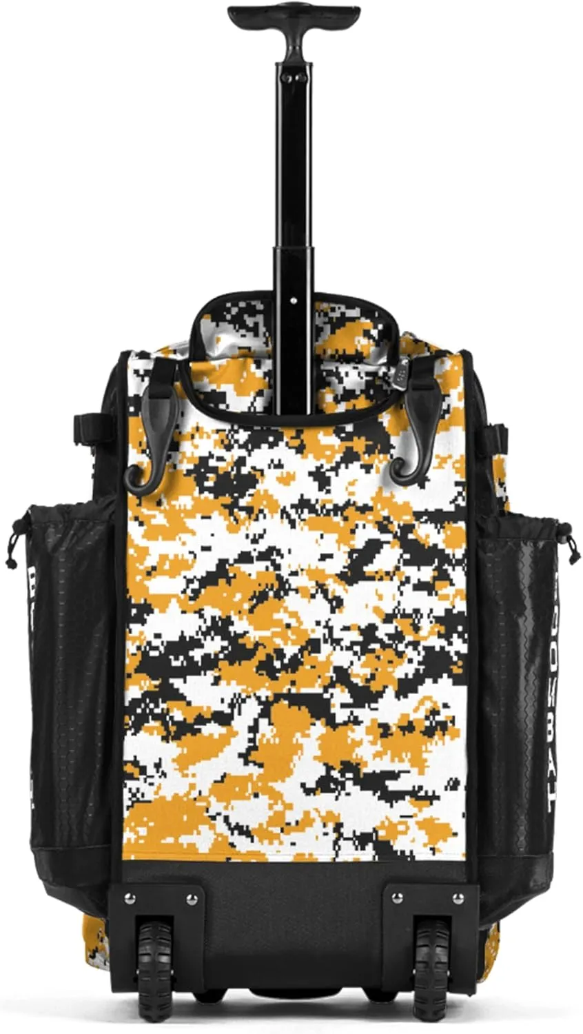 Boombah Rolling Catchers Superpack Baseball/Softball Gear Bag Digital Camo - 23-1/2" x 13-1/2" x 9-1/2" - Multiple Colors - Telescopic Handle and Holds 4 Bats - Wheeled Version