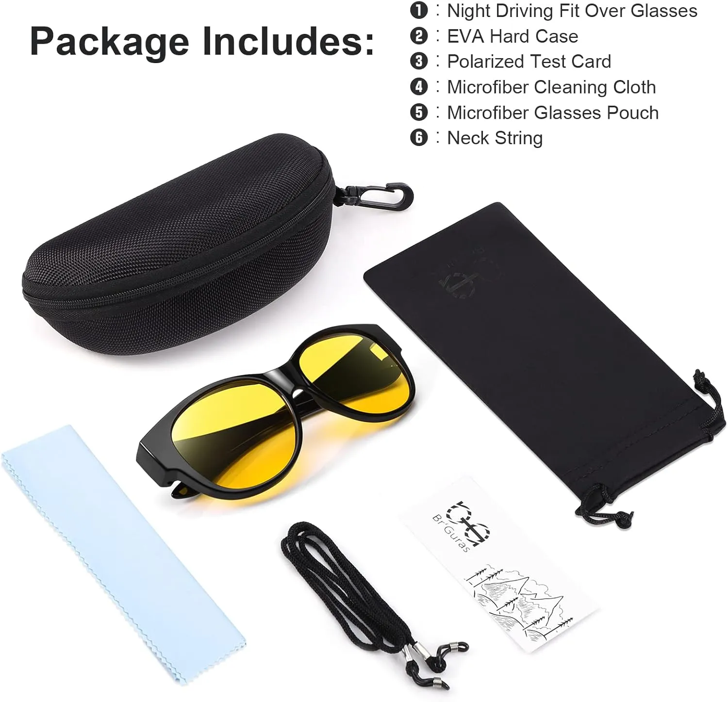 Br’Guras Oversized Polarized Fit over Sunglasses Over Glasses for Men and Women