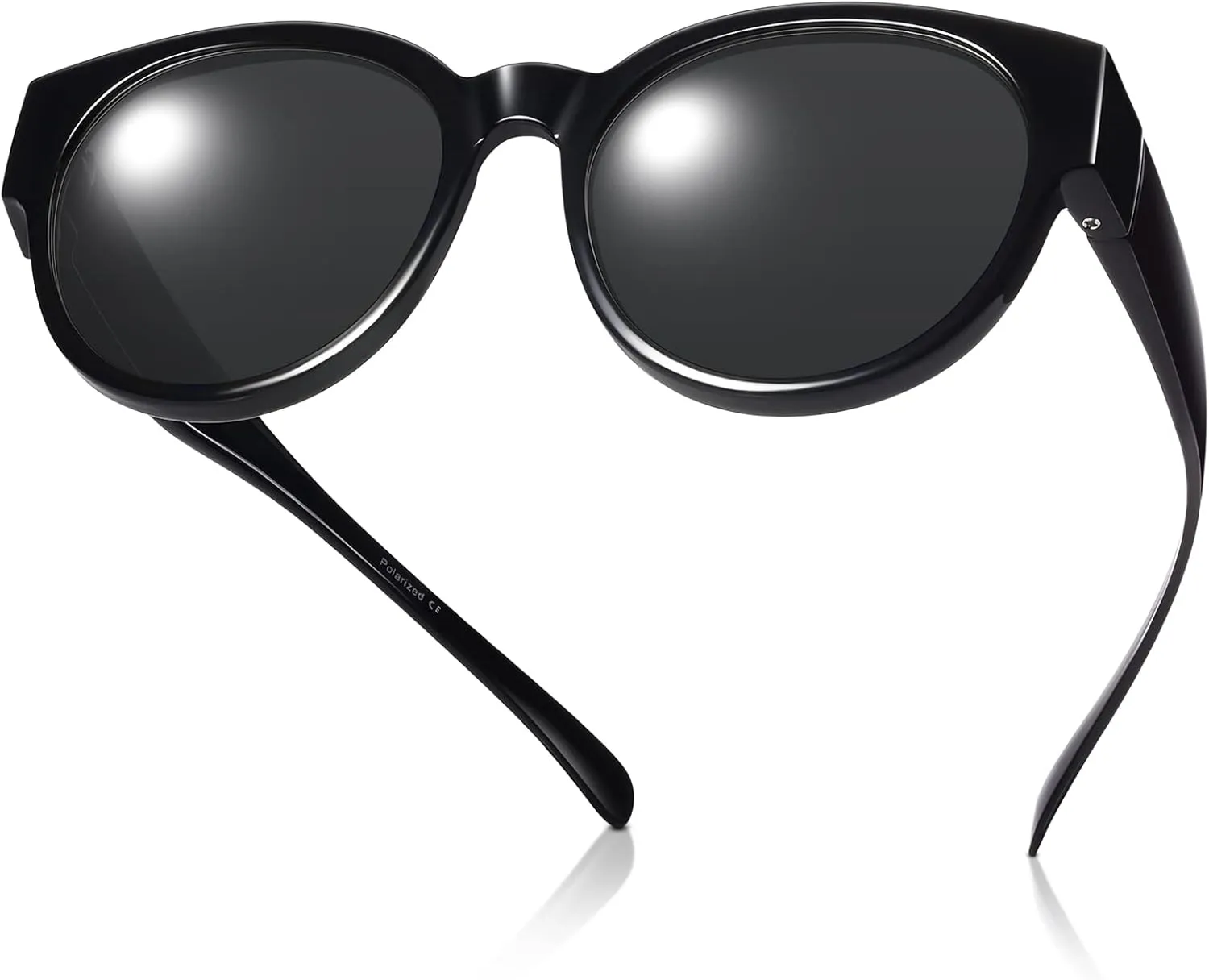 Br’Guras Polarized Oversized Fit over Sunglasses Over Glasses with Cat Eye Frame for Women&Men