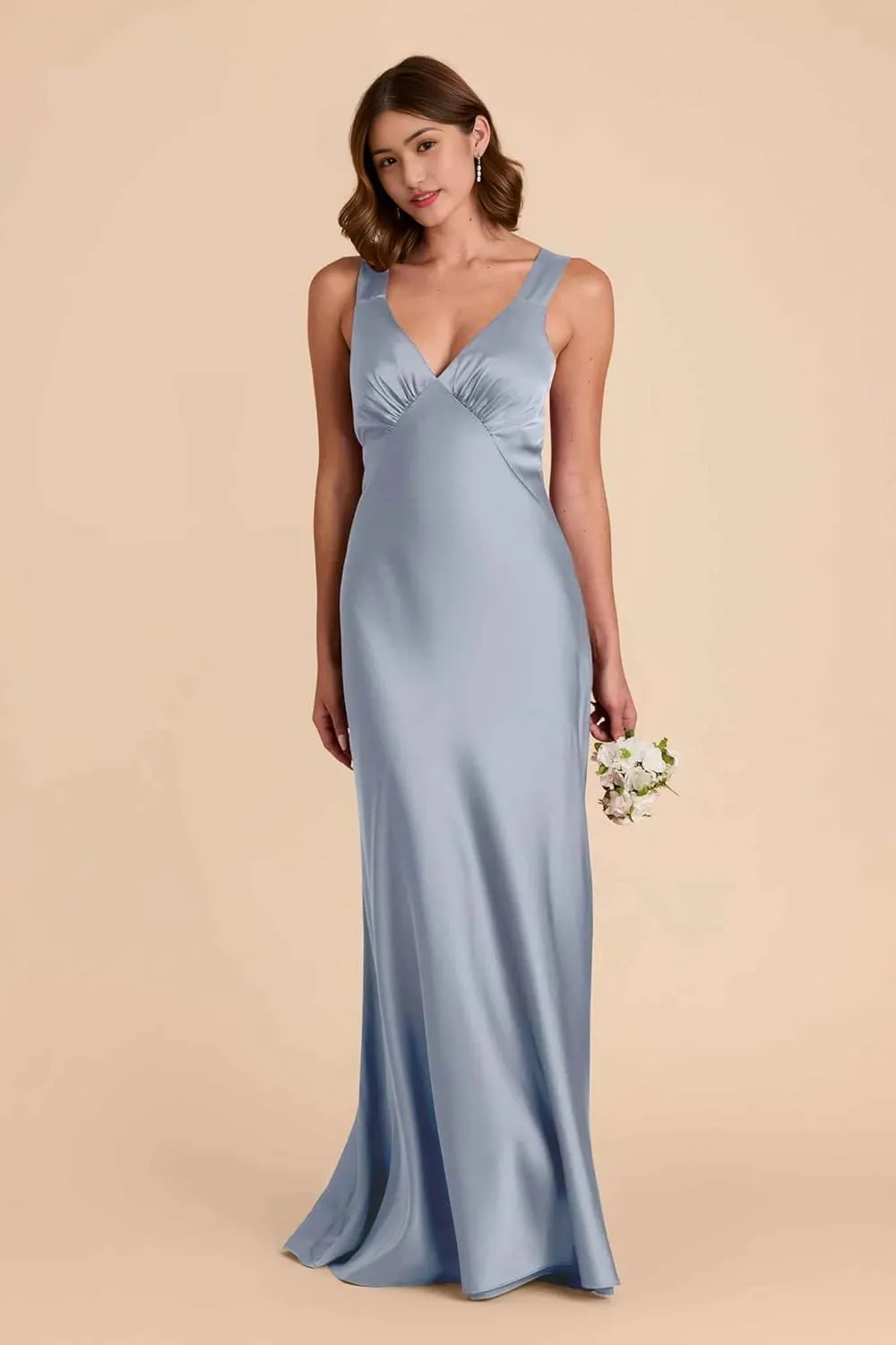 Bridemaid Dresses Spaghetti Strap v-Neck Marmaid Floor Length Dresses for Women Formal