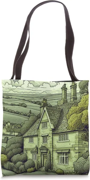 British Countryside Art Suburban British Countryside Travel Tote Bag