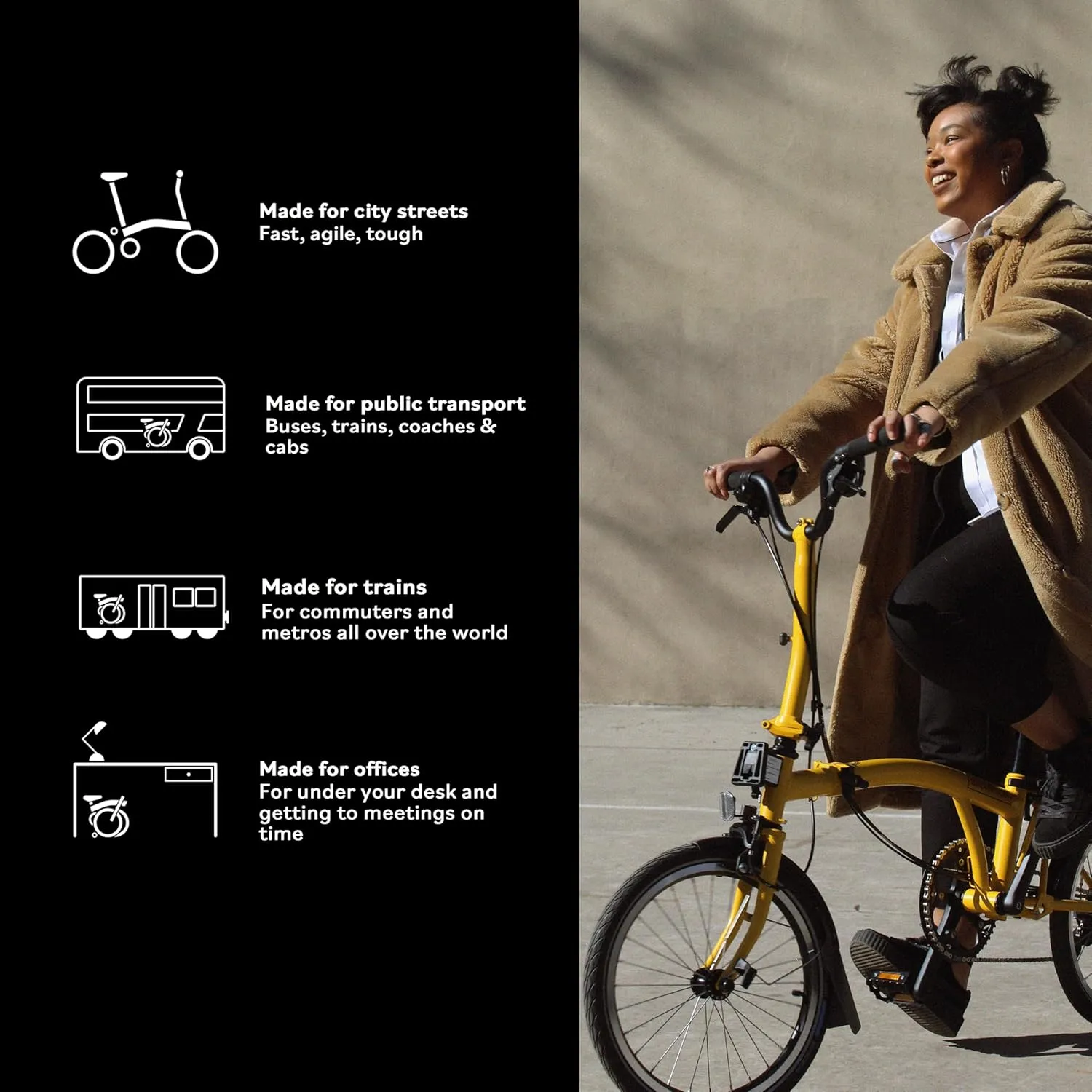 Brompton Folding Commuter Bike C Line 12-Speed | Compact, Lightweight, Urban Bike for Adults