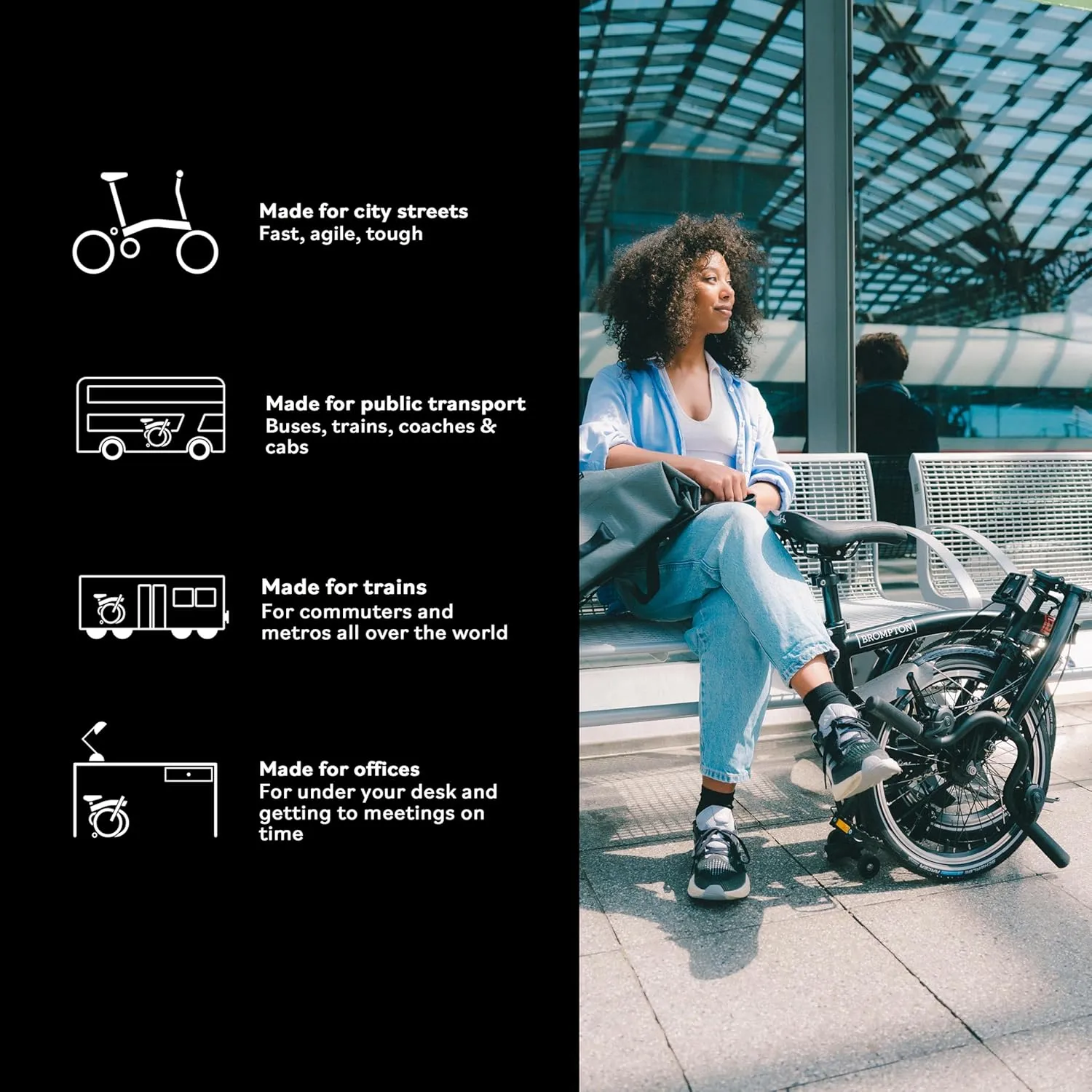 Brompton Folding Commuter Bike C Line 6-Speed | Compact, Lightweight, Urban Bike for Adults