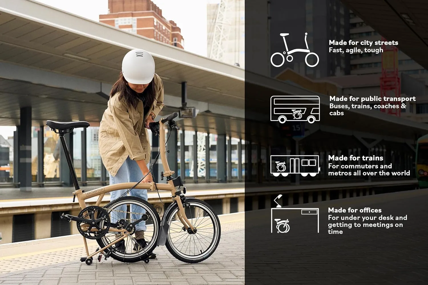 Brompton Folding Commuter Bike C Line 6-Speed | Compact, Lightweight, Urban Bike for Adults