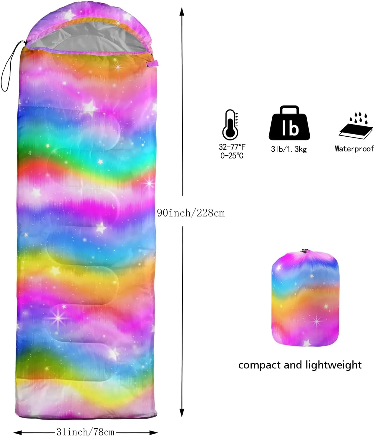 BSNTHO Camping Sleeping Bags,3 Season Warm & Cool Weather,Lightweight,Waterproof Sleeping Bags for Adults & Kids,Traveling,and Outdoors,Camping Gear Equipment