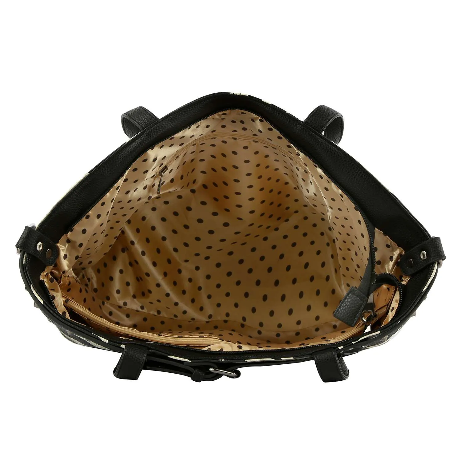 Buckle and Rhinestone Accented Handbag
