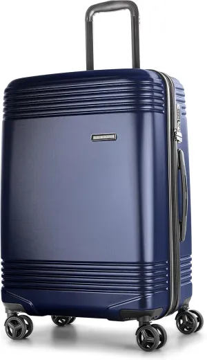Bugatti Nashville Collection 24 Inch Hard Shell Luggage for Airplanes, Mid Size Hardside Expandable Suitcase with 360-Degree Spinner Wheels, Retractable Handle, Navy