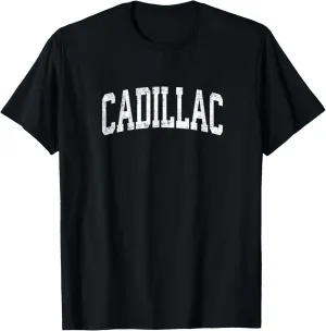 Cadillac Michigan MI Vintage Athletic Sports Design T-Shirt