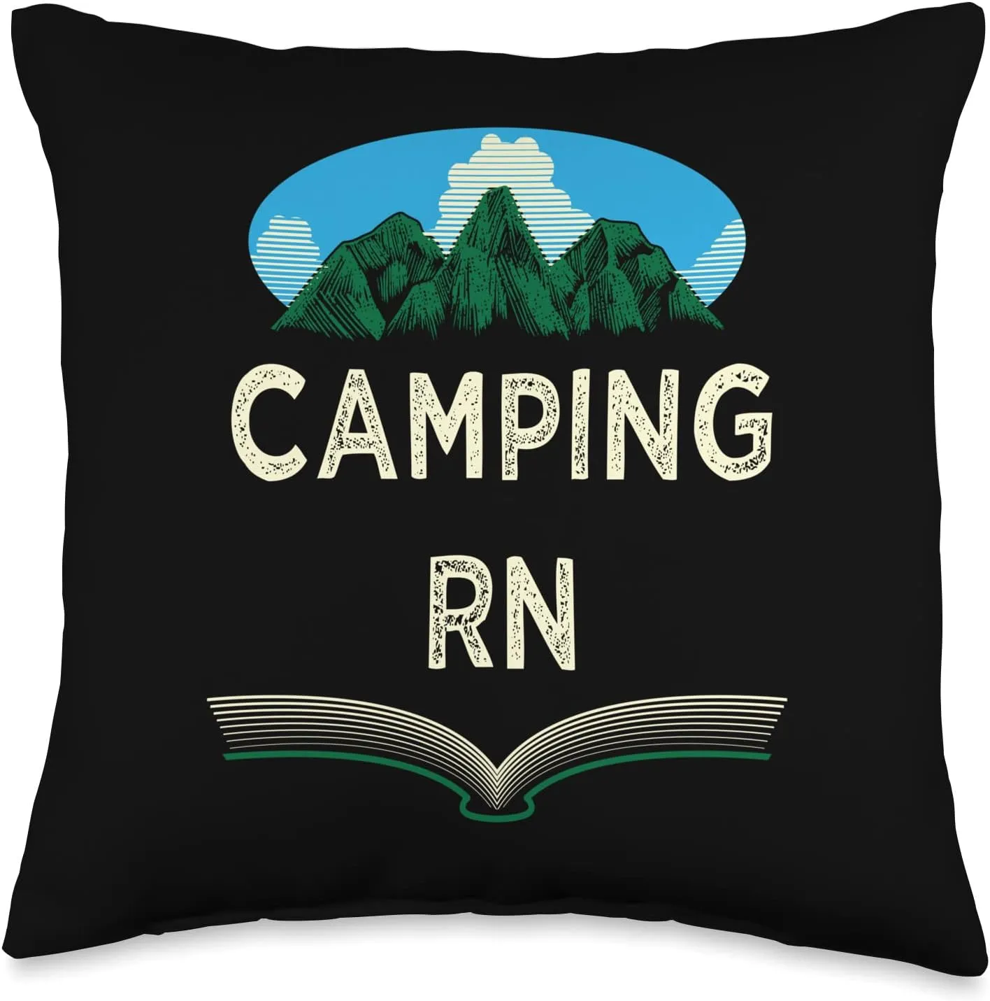 Camping RN Camper Forest Camp Jungle Vacation Wildlife Throw Pillow