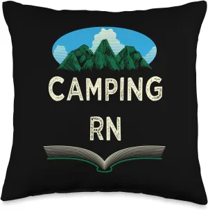Camping RN Camper Forest Camp Jungle Vacation Wildlife Throw Pillow