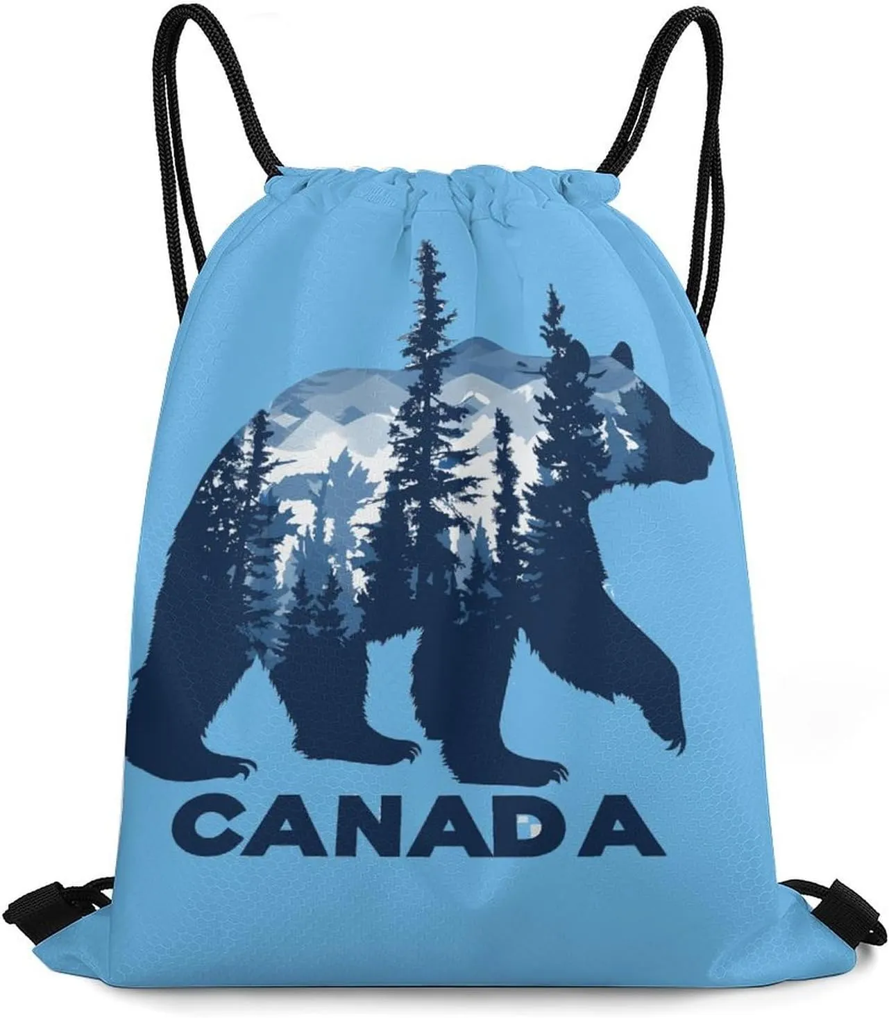 Canada Bear Drawstring Backpack Durable String Bag Sports Sackpack Cinch Bags for Gym Travel