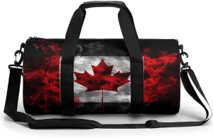 Canada Flag Gym Bag Print Duffle Bag Weekender Travel Overnight Bag Sports Bag for Men Women Gym Swimming Yoga