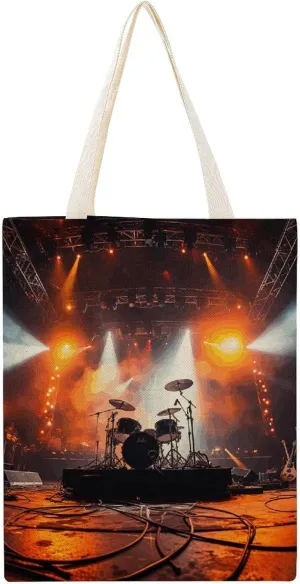Canvas Tote Bag, Rock Concert Stage Print Canvas Shoulder Bag Trendy Tote Bag All-purpose Tote Bag Reusable Market Bag