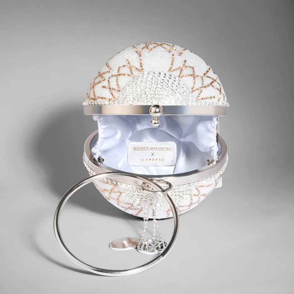 Caprese Enchant Silver Gold Clutch