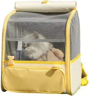 Car Cat Carrier for Toyota Urban Cruiser, Pet Carrier Travel Bag for Small Medium Cats with Mesh Ventilation, Breathable Foldable for Airplane, Car, Vet Visits,Yellow