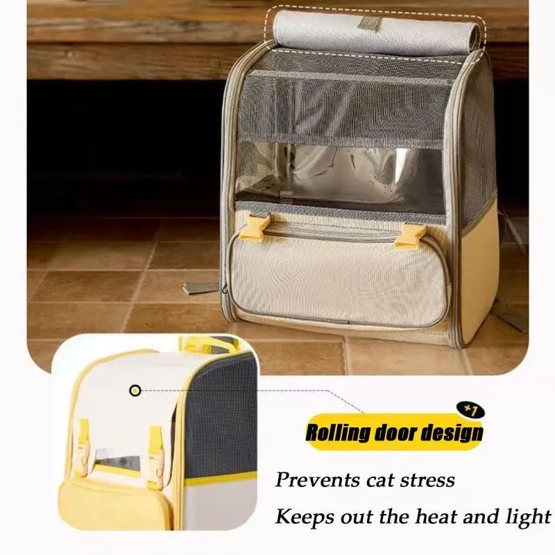 Car Cat Carrier for Toyota Urban Cruiser, Pet Carrier Travel Bag for Small Medium Cats with Mesh Ventilation, Breathable Foldable for Airplane, Car, Vet Visits,Yellow