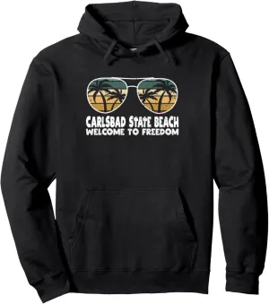 Carlsbad State Beach Welcome to Freedom Vacation Sayings Pullover Hoodie
