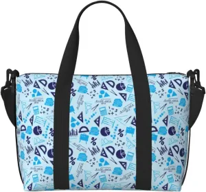 Carry On Duffle Bags Overnight Weekender Bags for Women, Math Print ruler blue Personal Item Travel Bag, Travel Essentials Sport Gym Bag for Men Women