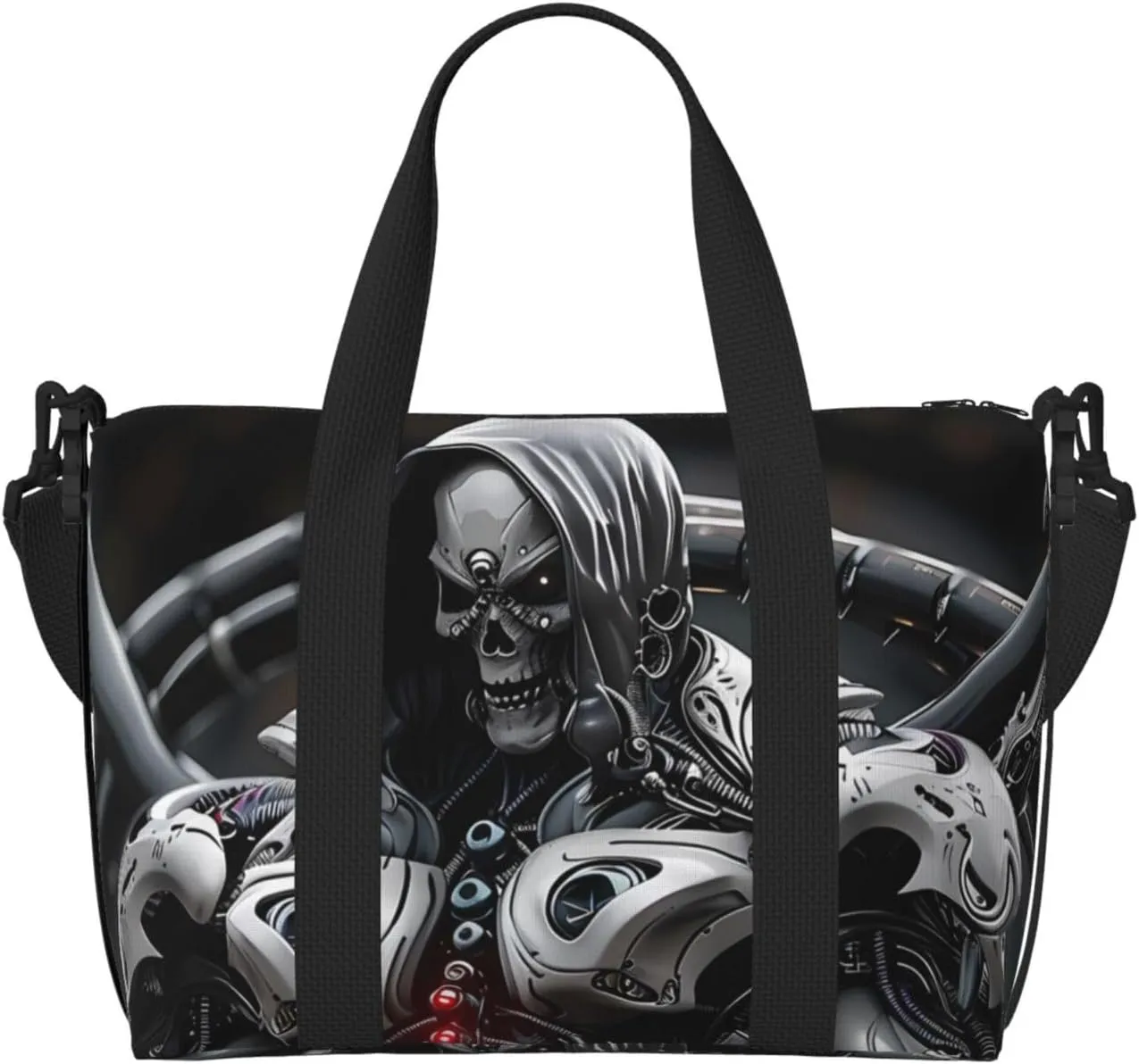Carry On Duffle Bags Overnight Weekender Bags for Women, Mecha Skeleton Warrior Personal Item Travel Bag, Travel Essentials Sport Gym Bag for Men Women