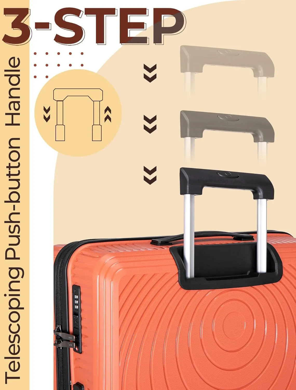 Carry On Luggage 22x14x9 Airline Approved, 20-inch Hard Shell Suitcases with Wheels, PP Lightweight Carry on Suitcase with TSA Lock