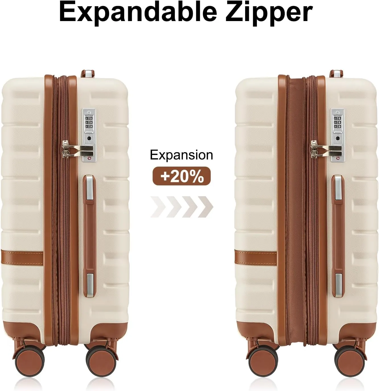 Carry On Luggage Set 22x14x9 Airline Approved， Expandable Hard Shell Suitcase with Spinner Wheels TSA Lock，3 Piece Lightweight Travel Luggage (Navy)