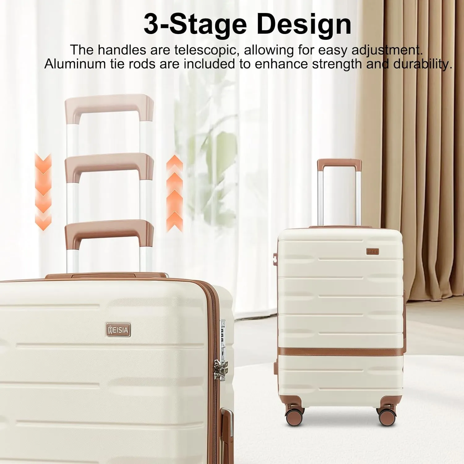 Carry On Luggage Set 22x14x9 Airline Approved， Expandable Hard Shell Suitcase with Spinner Wheels TSA Lock，3 Piece Lightweight Travel Luggage (Navy)