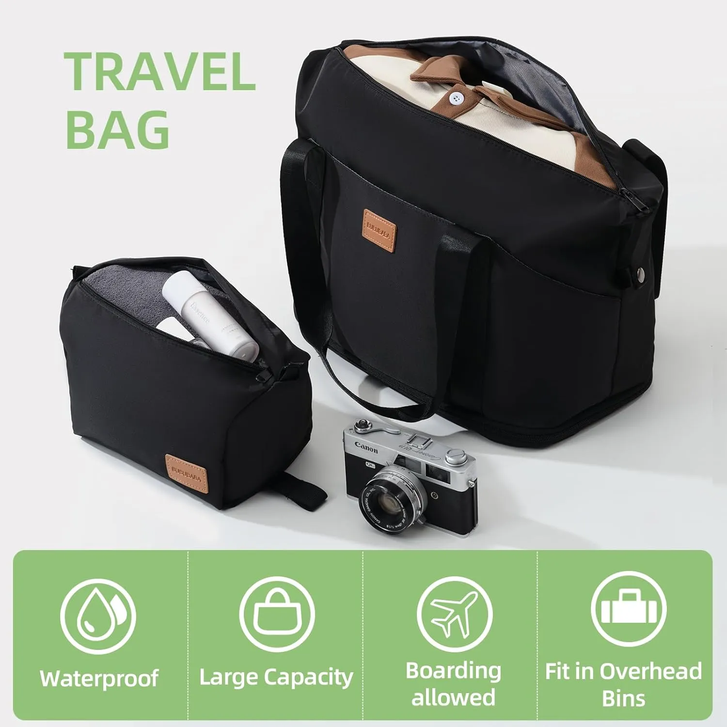 Carry On Luggage Set 3 Piece Hard Shell Suitcases Front Opening with TSA Lock Spinner Wheels (Black, 3 piece set)