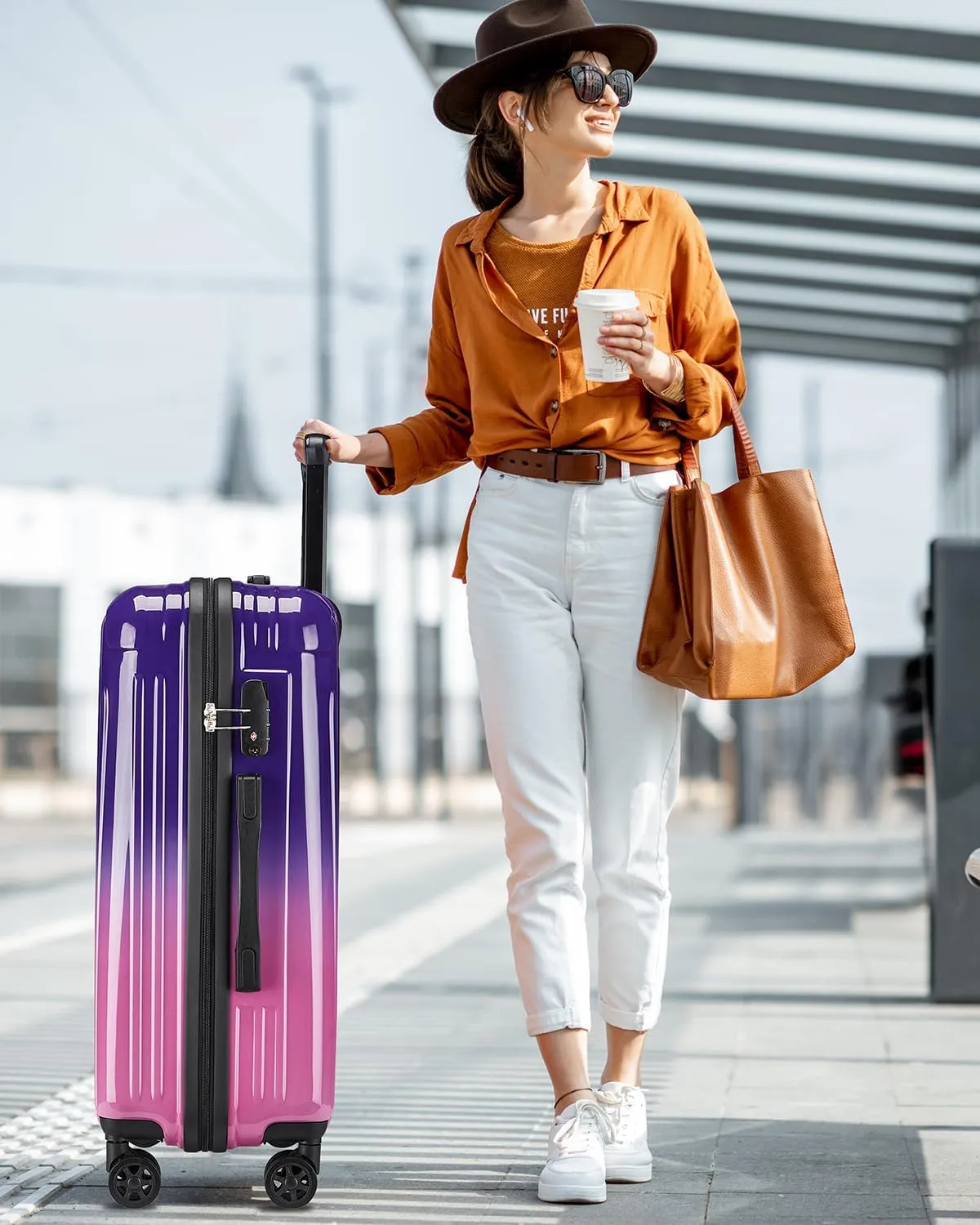 Carry On Suitcase, 20 Inch Carry On Luggage with Wheels, Hardside Large Suitcases with Wheels, TSA Lock