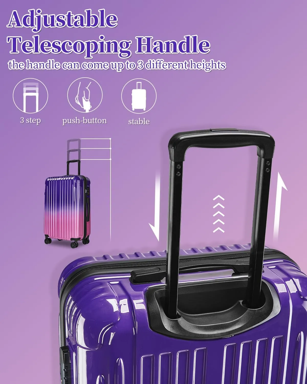 Carry On Suitcase, 20 Inch Carry On Luggage with Wheels, Hardside Large Suitcases with Wheels, TSA Lock