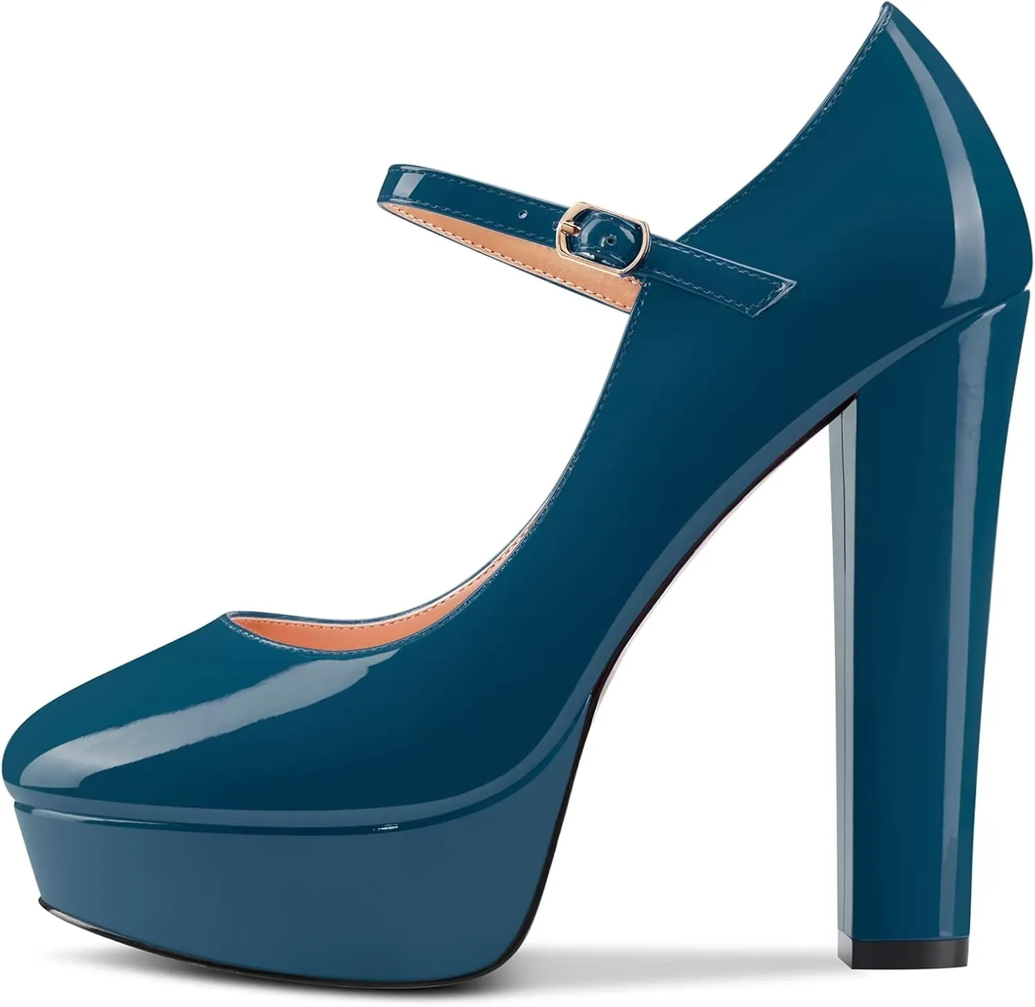 Castamere Women Chunky Block High Platform Heel Round Toe Ankle Strap Mary Jane Buckle Wedding Dress Shoes