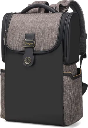 Casual Daypack Backpack, Lightweight, Business Laptop Backpack for Men, Fits 14 Inch Laptop, Reduces Shoulder Strain, Flap Computer Backpack for City Commuter, Water Resistant, 24L