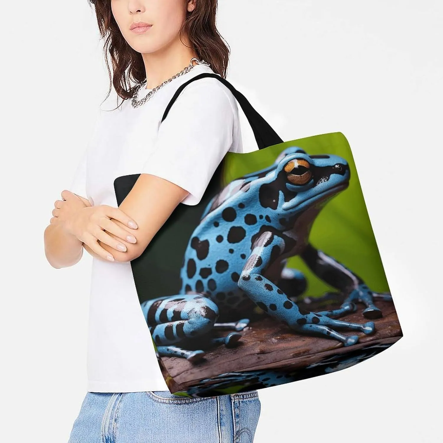 Cat Butterfly Tote Bags, Reusable Grocery Bags, Large Shopping Bag, Shoulder Bag for Women