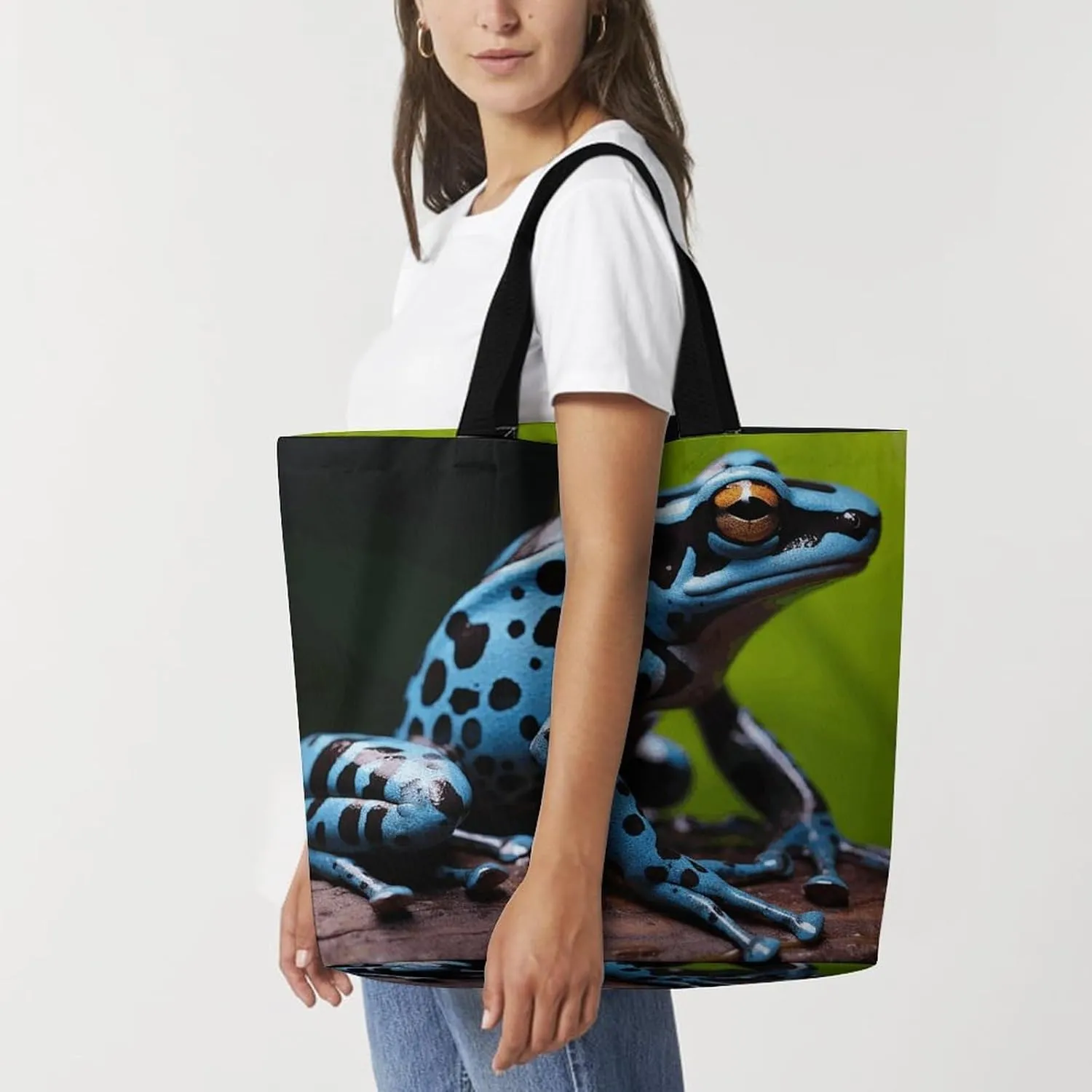 Cat Butterfly Tote Bags, Reusable Grocery Bags, Large Shopping Bag, Shoulder Bag for Women