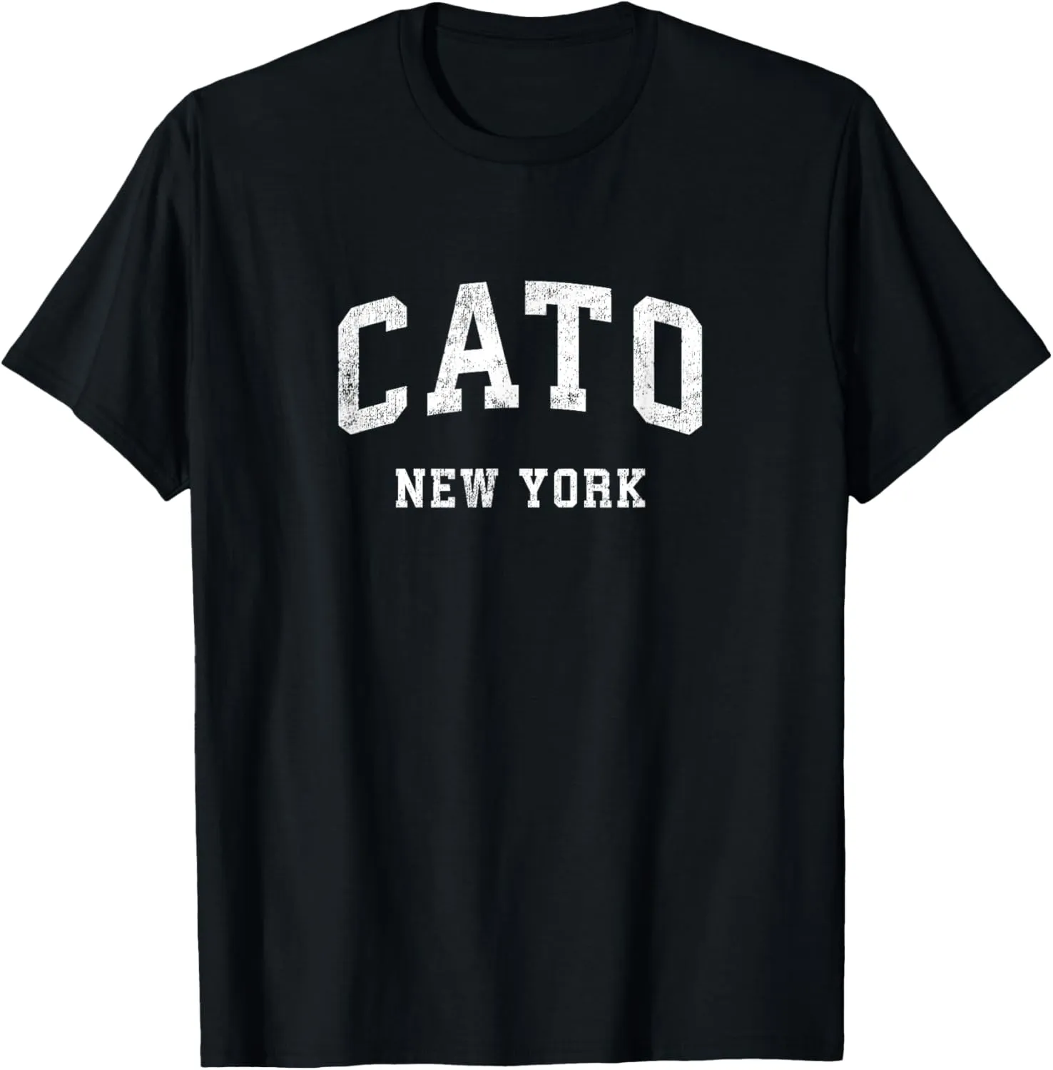 Cato New York NY Vintage Athletic Sports Design T-Shirt