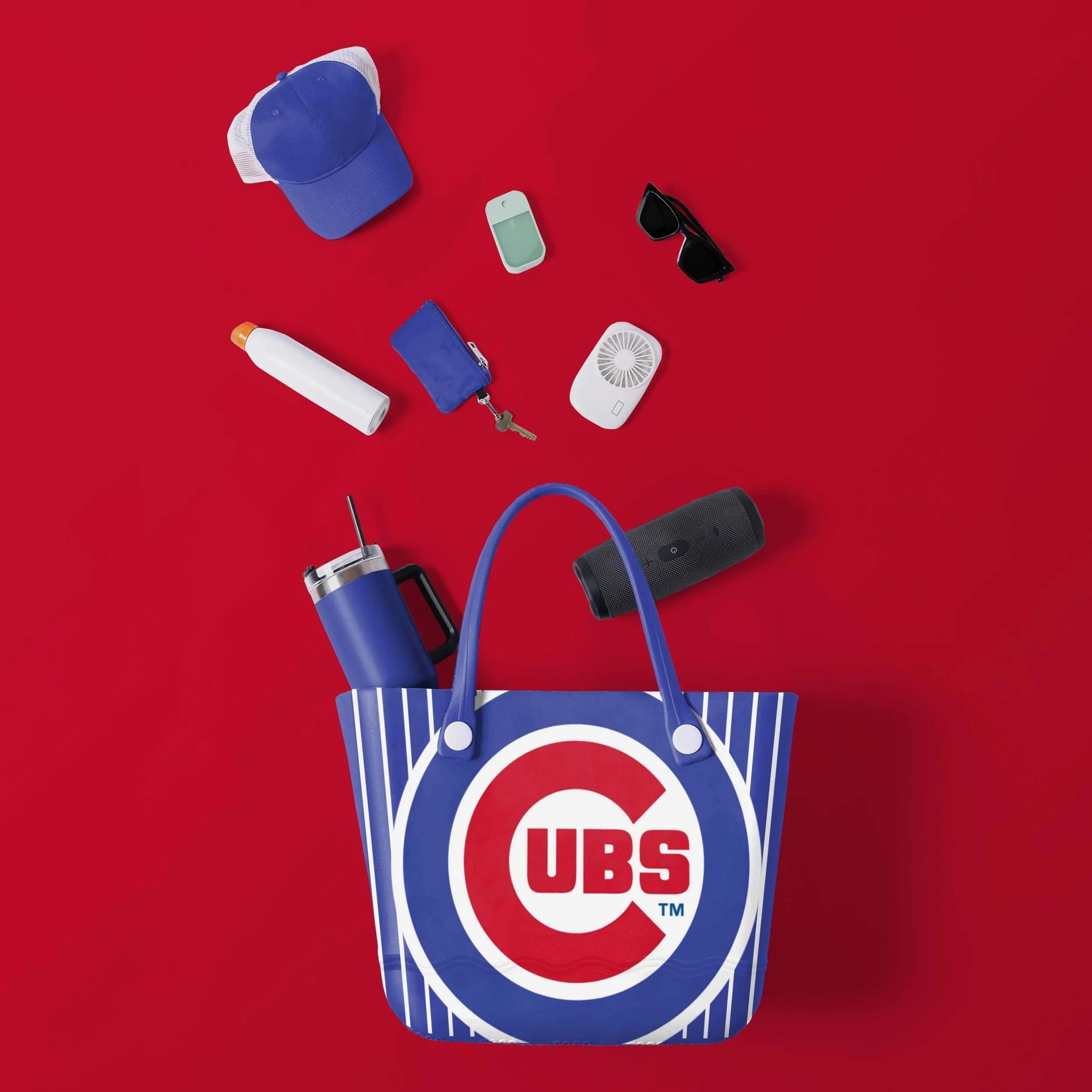 Chicago Cubs Pinstripe Tailgate Tote Bag