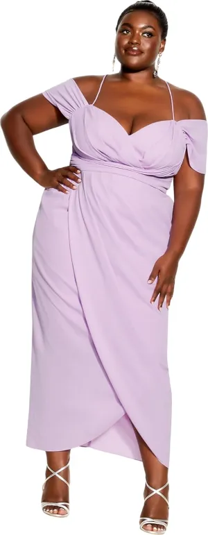 City Chic Women's Plus Size Maxi Dress - Entwine Tulip Drape