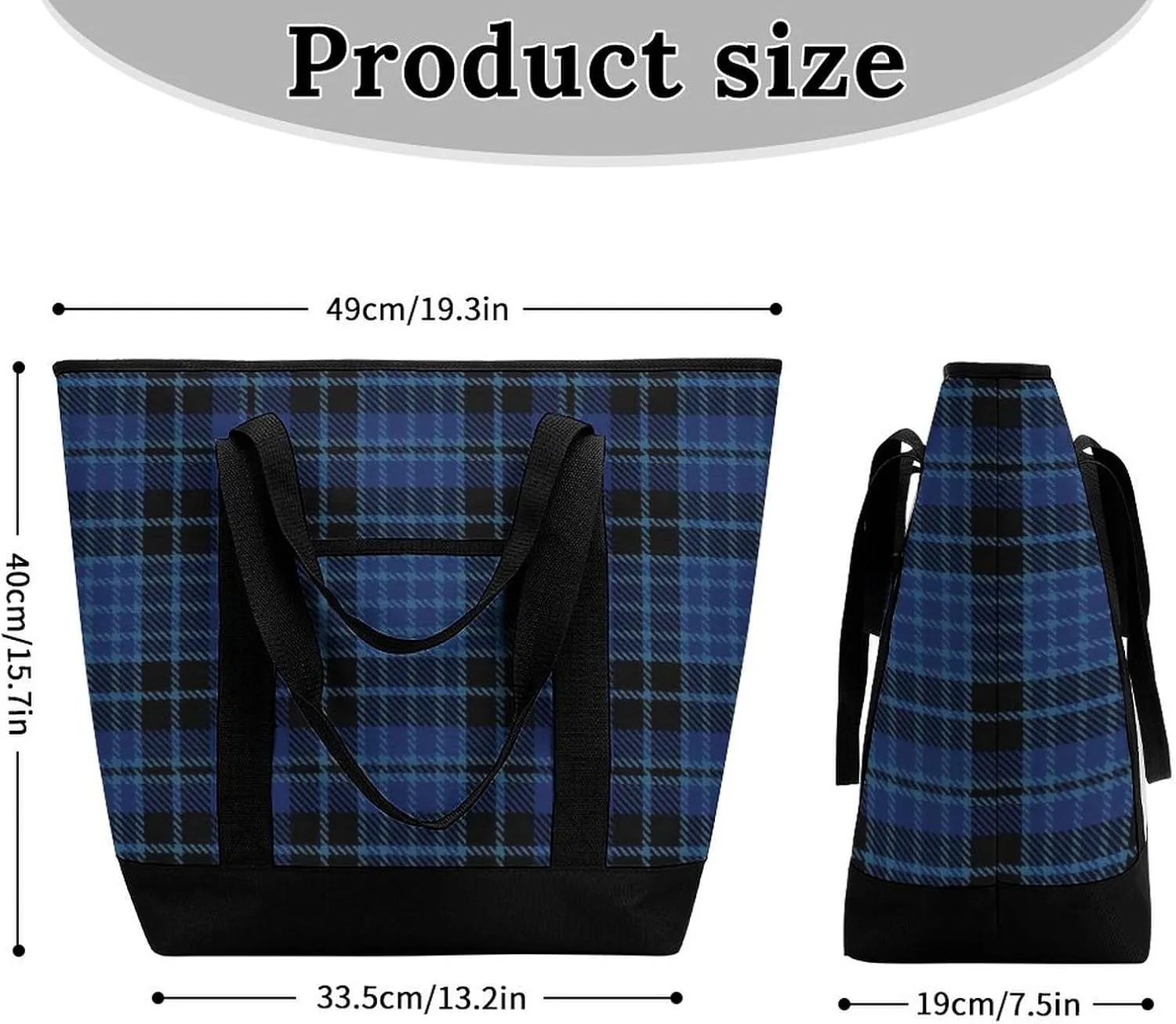 Clan Tartan Blue And Green Fashionable Large Capacity Insulated Shopping Bag