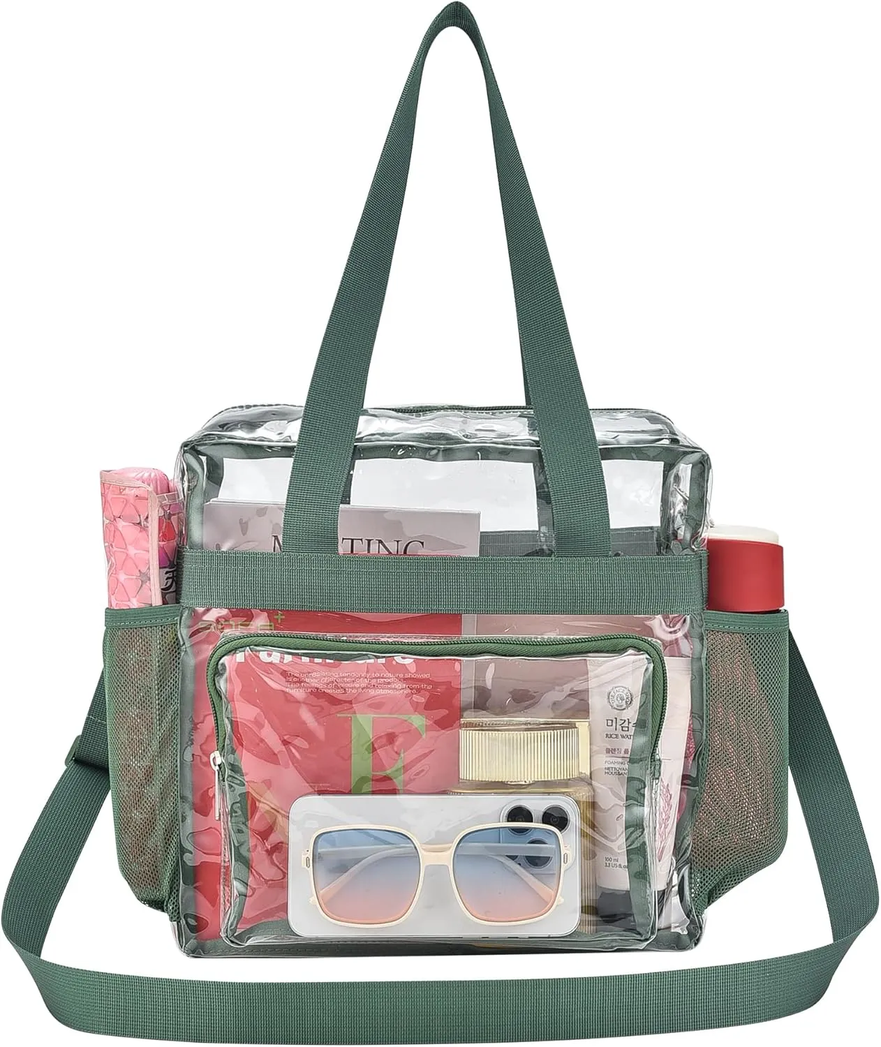 Clear Bag for Stadium Events 12x12x6, Clear Bag Clear Tote Bag with Reinforced Straps for Sporting Events Travel