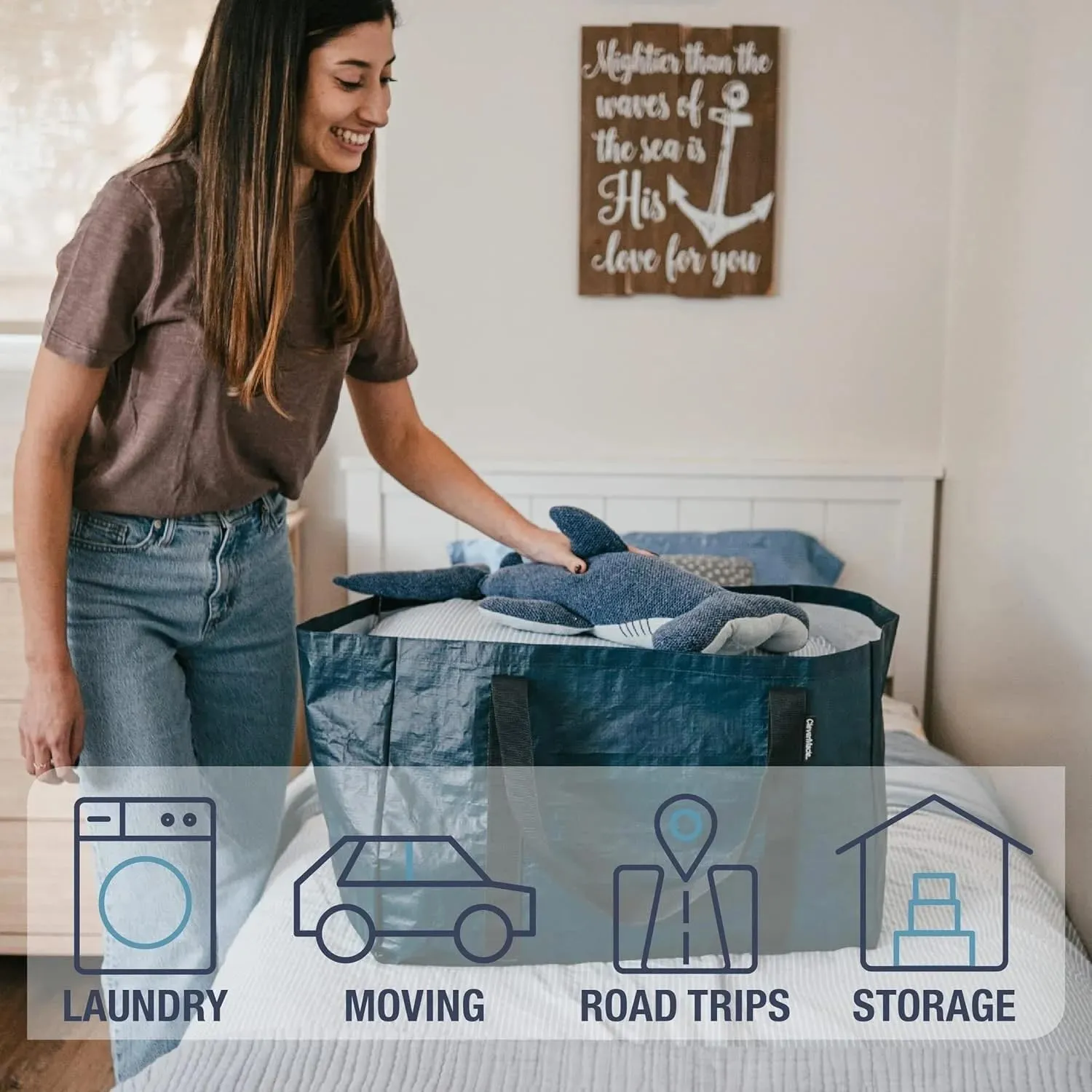CleverMade Storage Bags and Totes - Soft-Sided, Durable Multi-Purpose Storage Solutions for Moving, Shopping, and Organizing