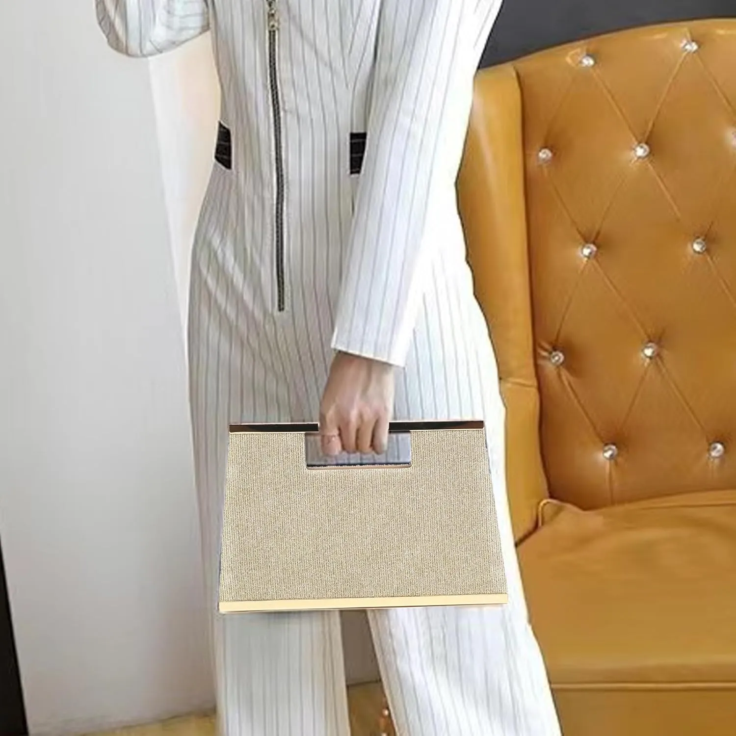 Clutch Purses for Women, Glitter Bride Crossbody Shoulder Bag Elegant Satin Evening Handbags for Wedding, Party