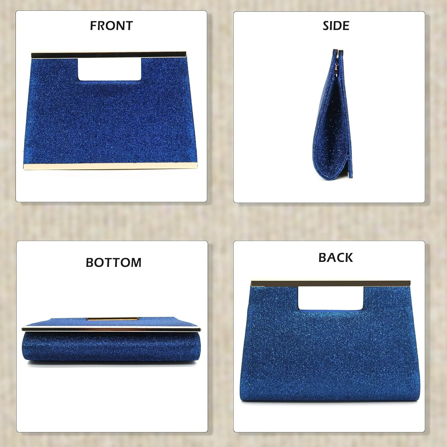 Clutch Purses for Women, Glitter Bride Crossbody Shoulder Bag Elegant Satin Evening Handbags for Wedding, Party